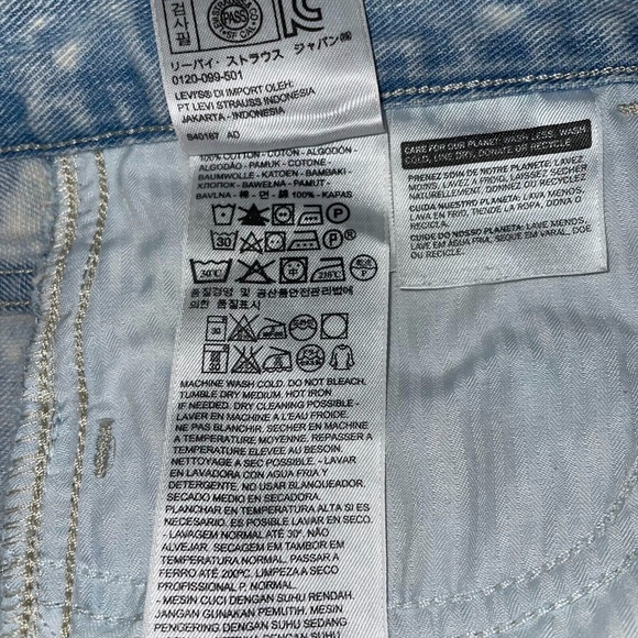 Levi's Orange Tab Reissue Light Blue Acid Wash Denim Jean Shorts Women's 29 EUC - Picture 10 of 11